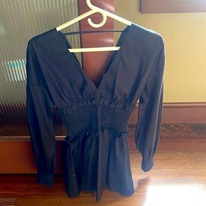 Ramy Brook black deep v mini dress xs